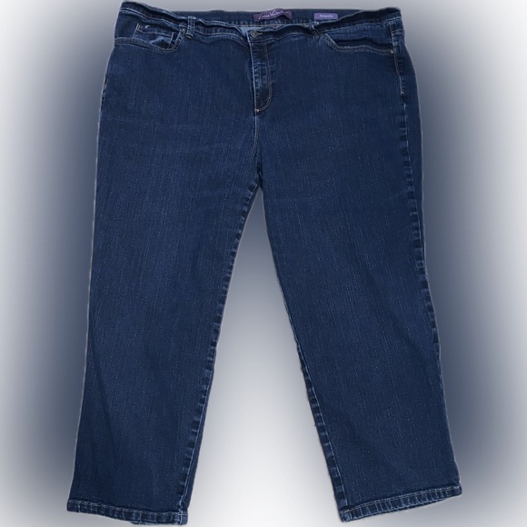 Gloria Vanderbilt Amanda Straight Jeans Pants 24W Short Dark Wash - Picture 1 of 7